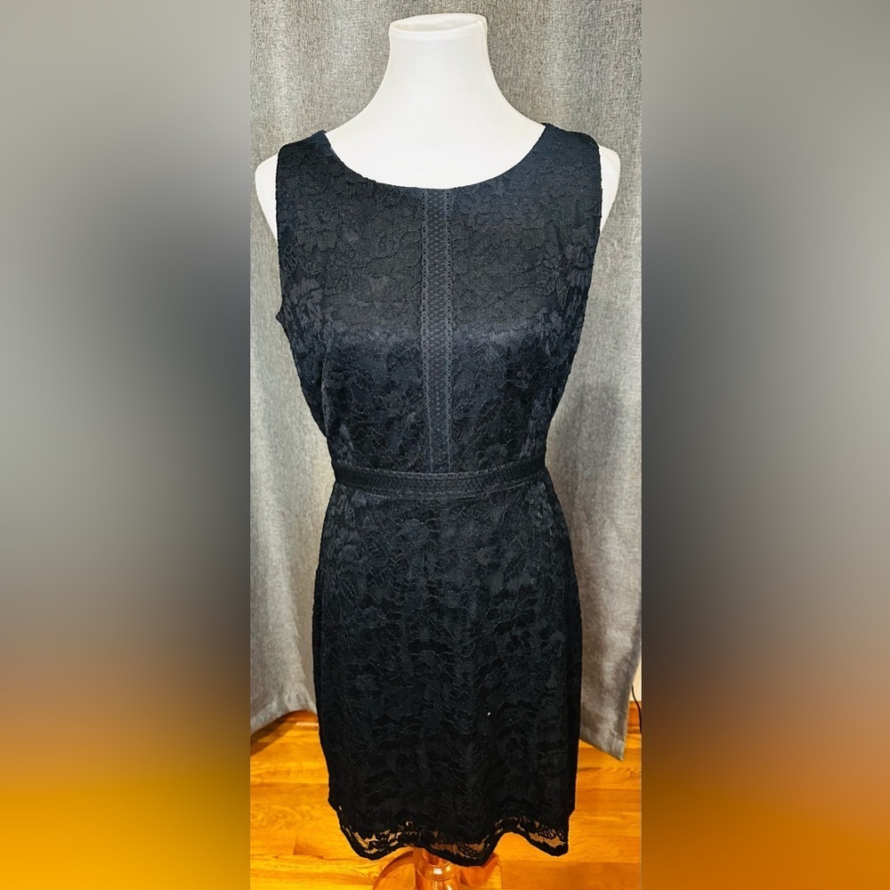WHBM Black Lace Sheath Dress Size 8 | Classic Little Black Dress
